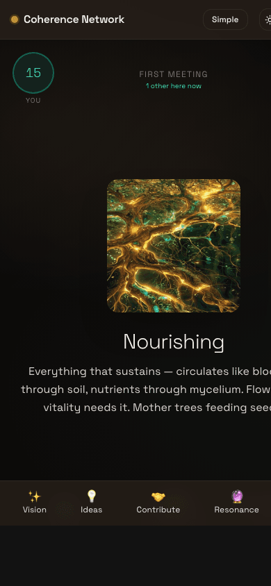 Mobile screenshot of /meet/concept/lc-nourishing at 390px — the concept description is clipped on the right side mid-word.