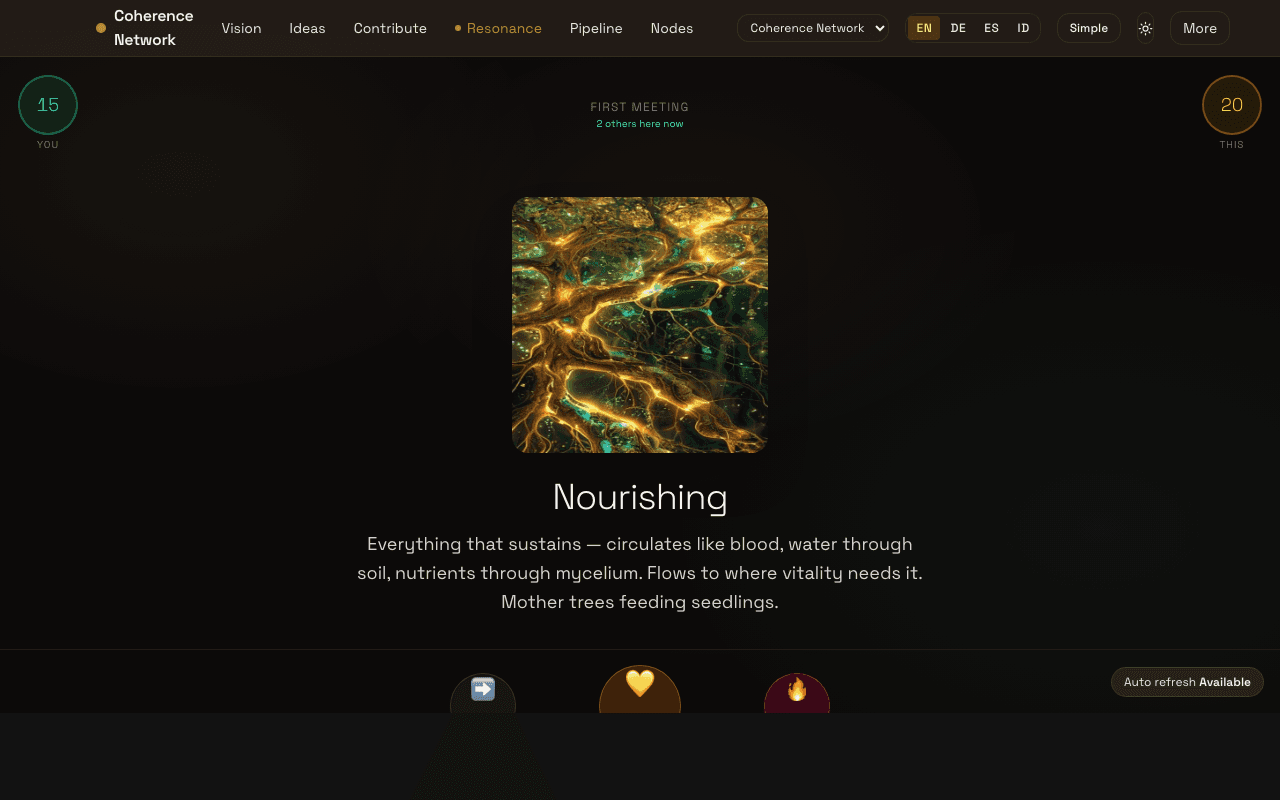 Desktop screenshot of /meet/concept/lc-nourishing at 1280px — full layout renders beautifully