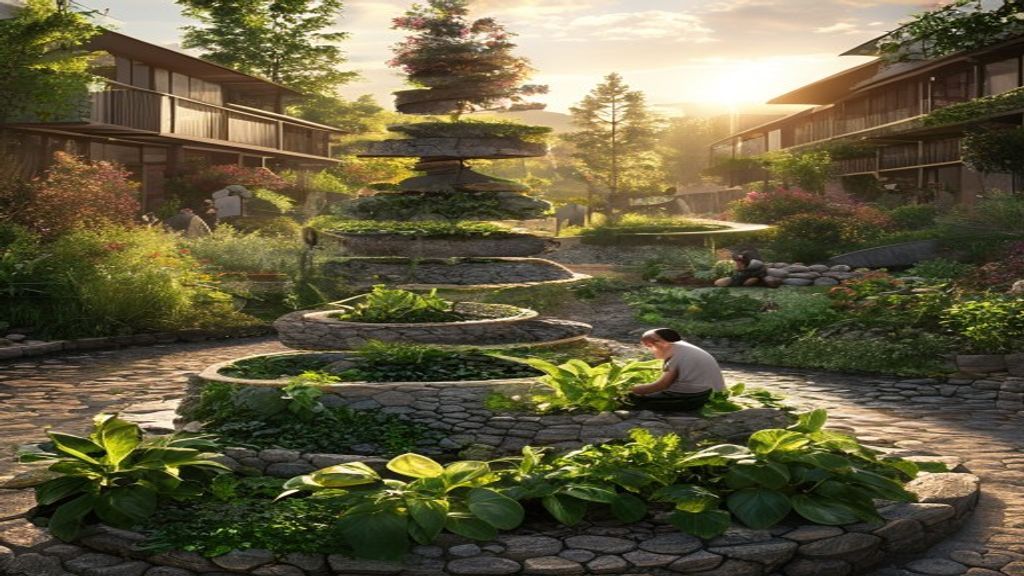 Herb spiral garden