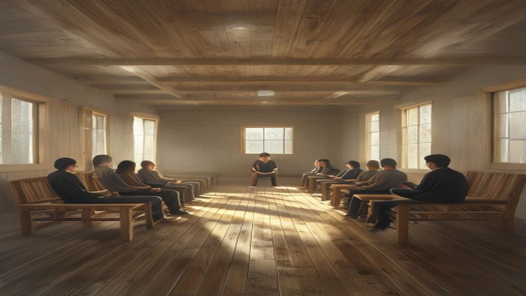 Quaker meeting house in soft light