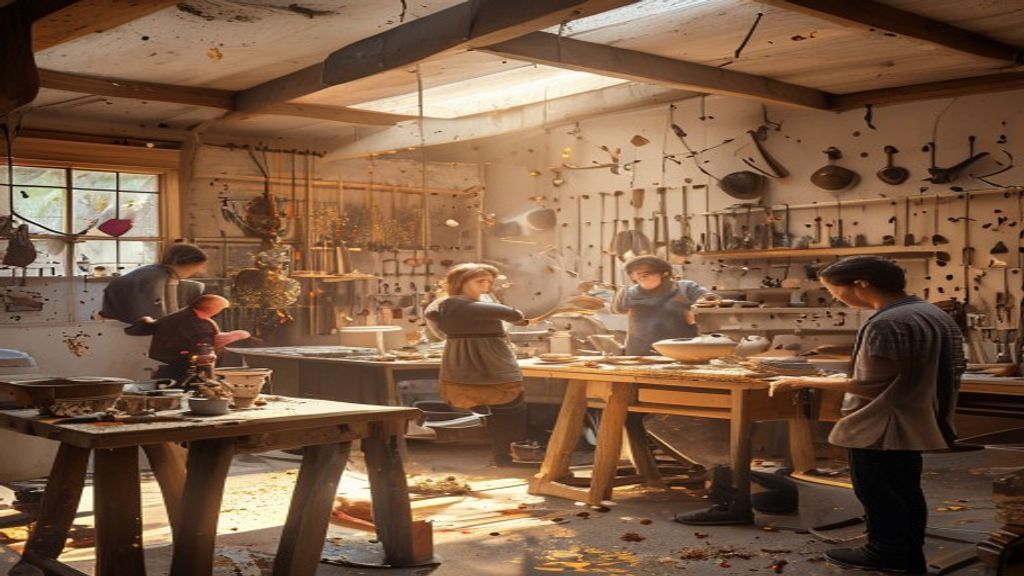 Creative chaos in a maker workshop
